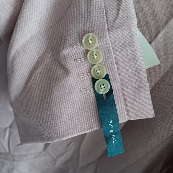 J. Ferrar Mens Classic Fit Big and Tall Suit Jacket, Pink Sz 52 Long - Picture 6 of 6